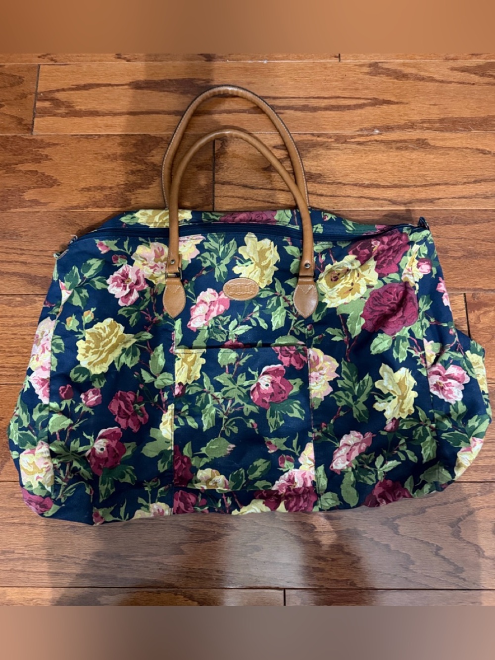 Vintage 90s Gitano Floral Tapestry Duffle Bag - used